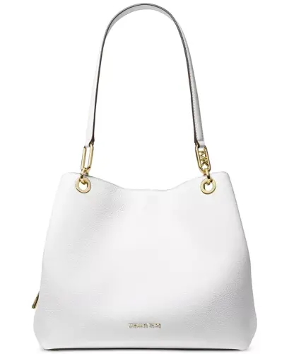 Michael Kors Kensington Large Leather Tote Bag - Optic Whit - 1