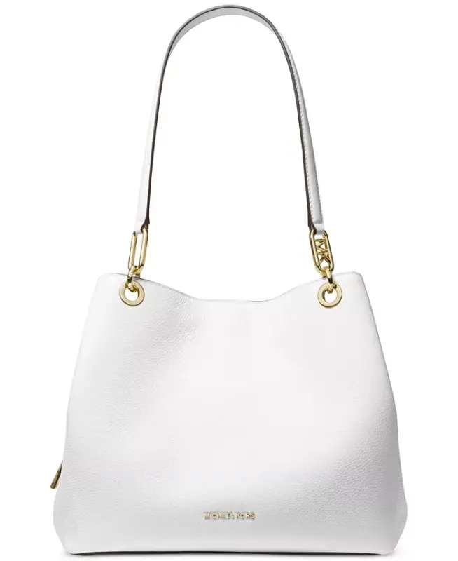 Michael Kors Kensington Large Leather Tote Bag - Optic Whit - 1