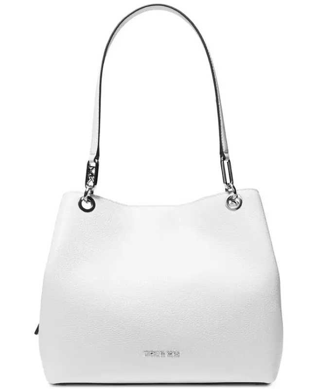 Michael Kors Kensington Large Leather Tote Bag - Optic Whit - 4