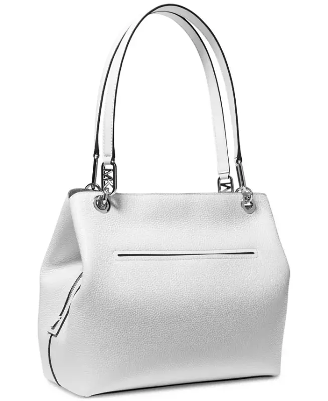 Michael Kors Kensington Large Leather Tote Bag - Optic Whit - 5