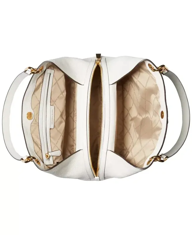 Michael Kors Kensington Large Leather Tote Bag - Optic Whit - 7