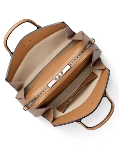 Michael Kors Laila Kichik Imzo Logoli Satchel Sumkasi - Yer yong'oq rangli - 4