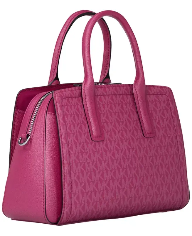Michael Kors Laila Küçük İmza Logolu Satchel Çanta - Ahududu - 3