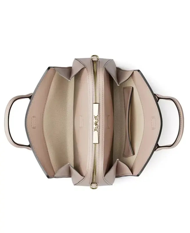 Michael Kors Laila Small Signature Logo Satchel Handbag - Vanilla/Soft Pink - 4