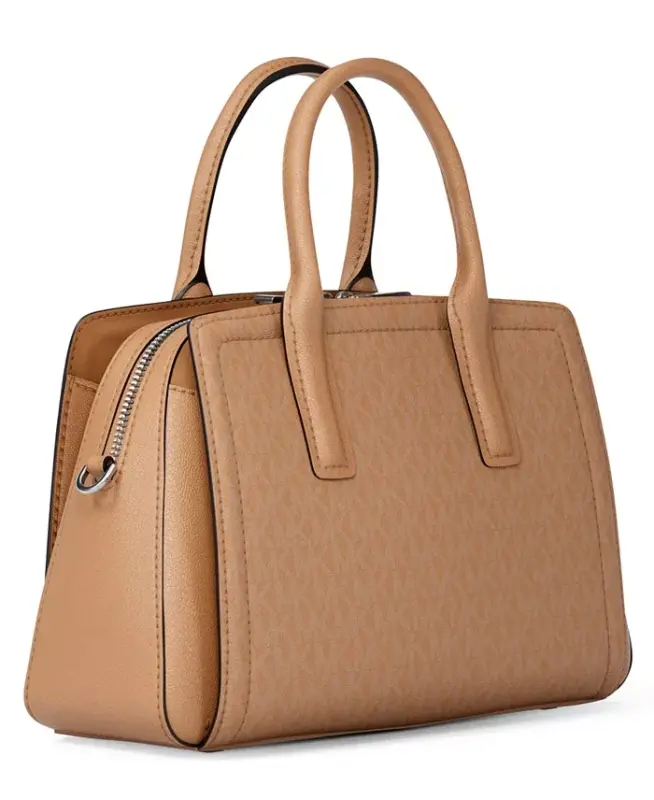 Michael Kors Laila Small Signature Logo Satchel Handbag - Peanut - 3