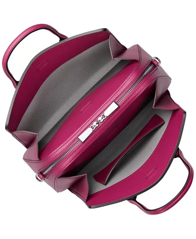 Michael Kors Laila Small Signature Logo Satchel Handbag - Raspberry - 4