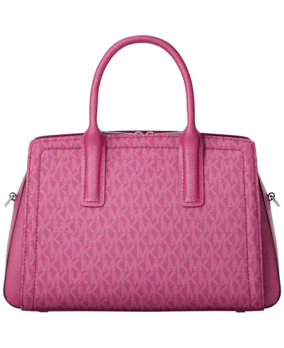 Michael Kors Laila Small Signature Logo Satchel Handbag - Raspberry - MICHAEL KORS (1)
