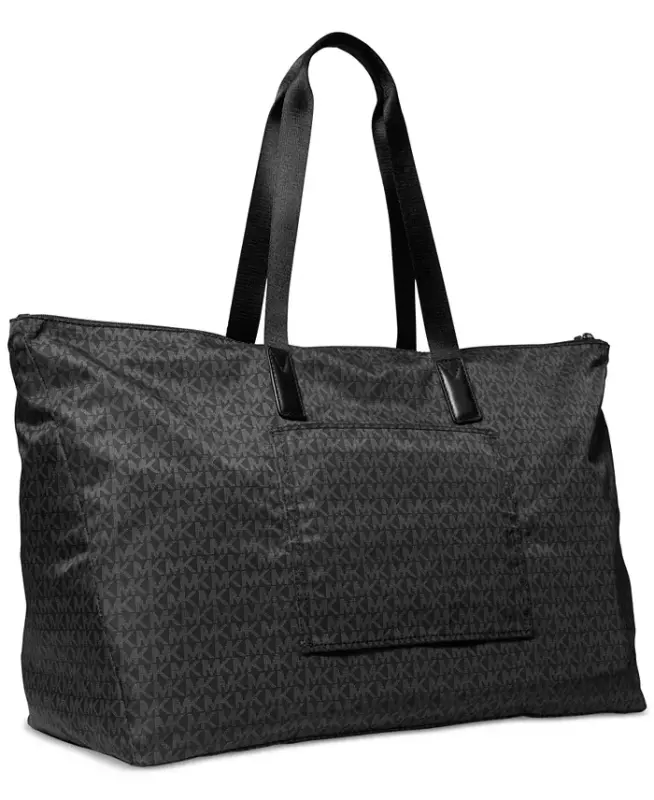 Michael Kors Logo Jet Set Travel Large Packable Nylon Tote - Black - 2