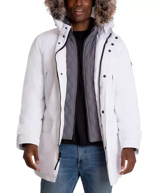 Michael Kors Men's Hooded Bib Snorkel Parka, Created for Modazone - 3