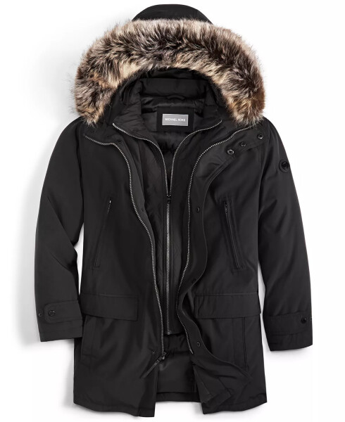 Michael Kors Men's Hooded Bib Snorkel Parka, Created for Modazone Black - 5