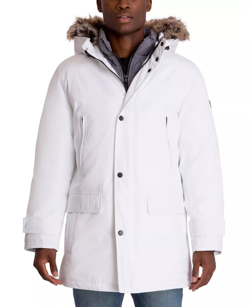 Michael Kors Men's Hooded Bib Snorkel Parka, Created for Modazone White - 4