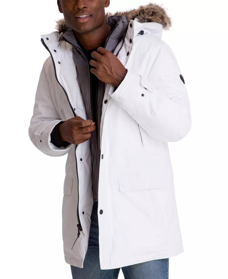 Michael Kors Men's Hooded Bib Snorkel Parka, Created for Modazone White - 6