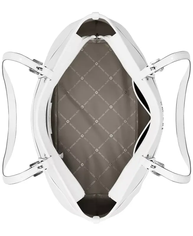 Michael Kors Winston Large Leather Zip-Top Tote Bag - Optic White - 3