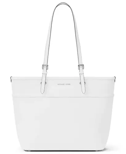 Michael Kors Winston Large Leather Zip-Top Tote Bag - Optic White - 1