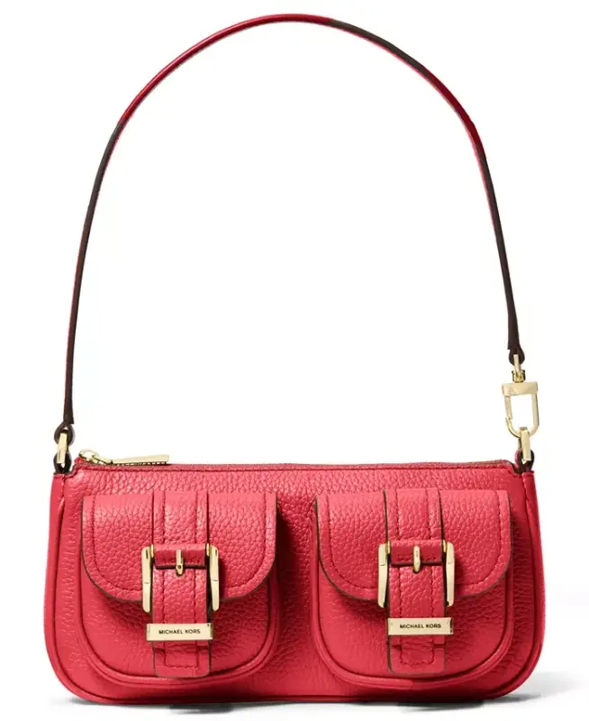 Michael Kors Zoe Small Leather Convertible Slim Shoulder Bag - Crimson - MICHAEL KORS
