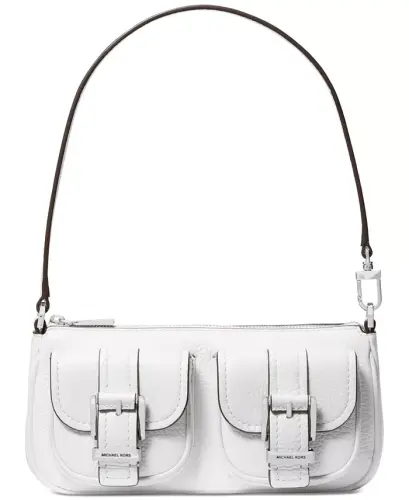 Michael Kors Zoe Small Leather Convertible Slim Shoulder Bag - Optic White - 1