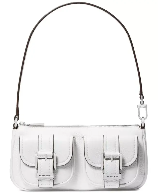 Michael Kors Zoe Small Leather Convertible Slim Shoulder Bag - Optic White - 1