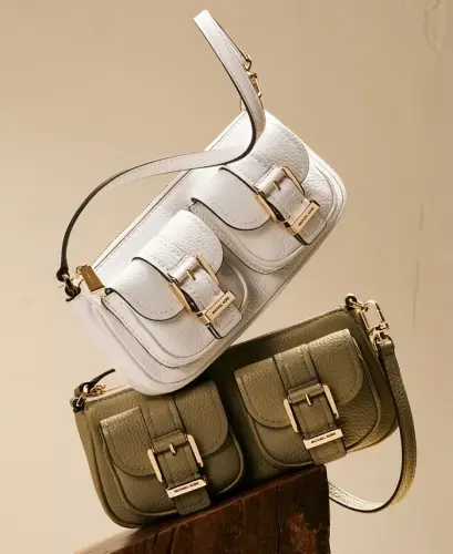 Michael Kors Zoe Small Leather Convertible Slim Shoulder Bag - Optic White - 4