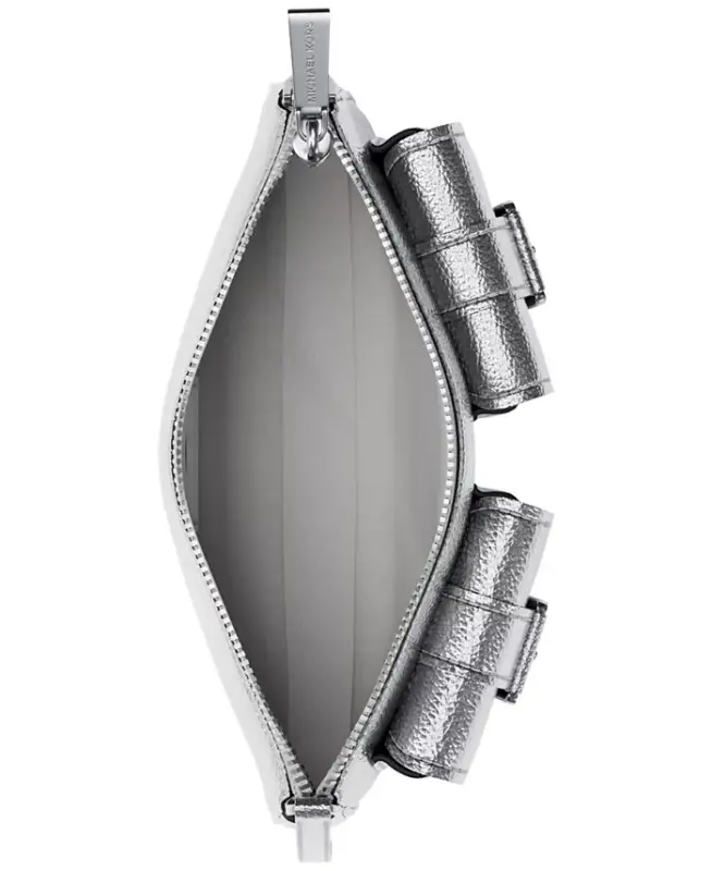 Michael Kors Zoe Small Leather Convertible Slim Shoulder Bag - Silver - 4