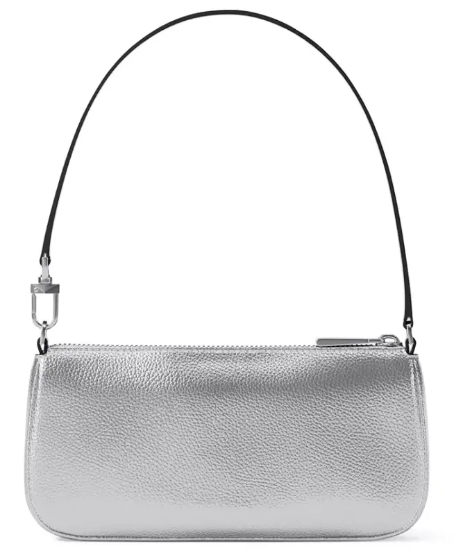 Michael Kors Zoe Small Leather Convertible Slim Shoulder Bag - Silver - 2