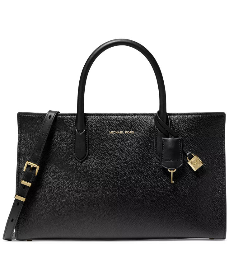 MICHAEL Scarlett Middle East West Leather Satchel Black - 1