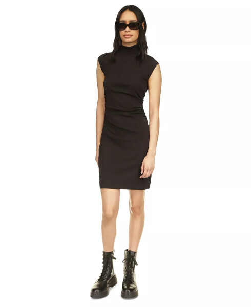 MICHAEL Women's Funnel-Neck Dress Black - 1