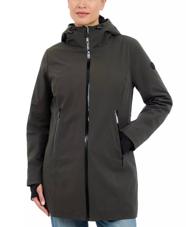 MICHAEL Women's Hooded Softshell Coat Olive - 1