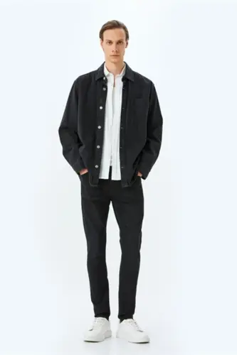 Mıcheal Skinny Qora Erkaklar Jinsi Shim 5sam40043 - 1