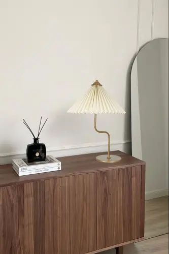 Michigan | Antique Matte Gold Metal Lampshade – Cream Crushed Fabric - Antique Matte Gold - Cream - 6