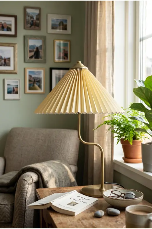 Michigan | Antique Matte Gold Metal Lampshade – Cream Crushed Fabric - Antique Matte Gold - Cream - 8