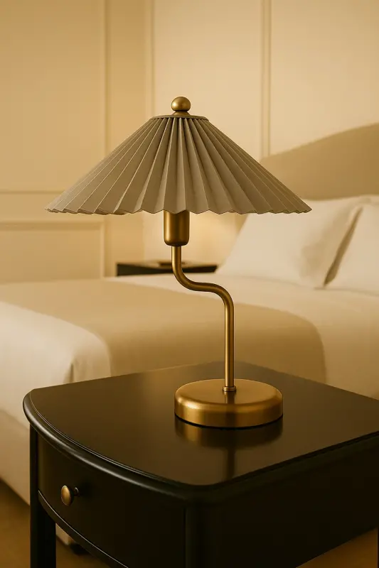 Michigan Eskitme Mat Gold Kaplama Metal Abajur - Cappucino Kırma-Cappucino - 1