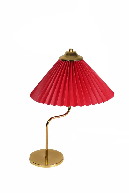 Michigan Gold Plated Metal Lampshade - Red Crush-Red - 3