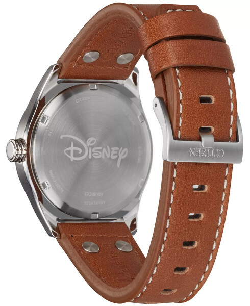 Mickey Aviator Brown Leather Strap Watch 40mm Brown - 3