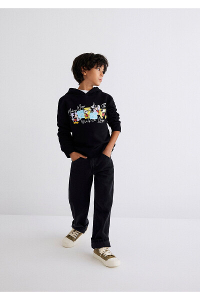 Mickey Mouse Baskılı Siyah Sweatshirt 6s10088-900 - 1