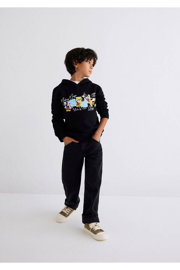 Mickey Mouse Baskılı Siyah Sweatshirt 6s10088-900 - 1