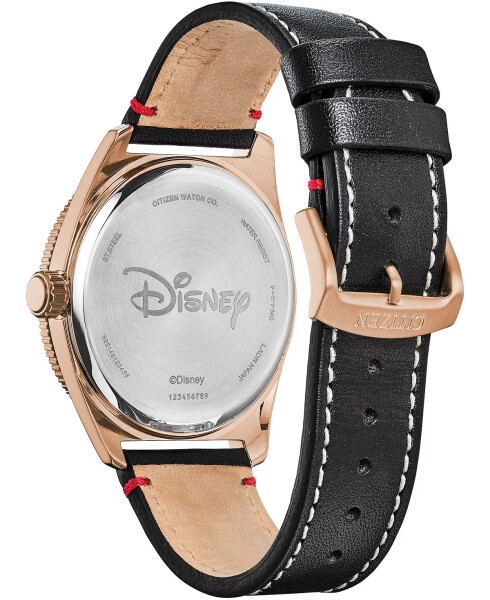 Mickey Mouse Classic Black Leather Strap Watch 43mm Black - 3