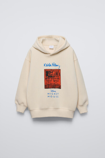 MICKEY MOUSE © DISNEY KEITH HARING ™ Kapüşonlu Sweatshirt - Kirli Beyaz - 1