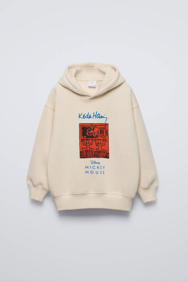 MICKEY MOUSE © DISNEY KEITH HARING ™ Kapüşonlu Sweatshirt - Kirli Beyaz - 1