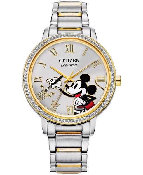 Mickey Mouse İki Tonlu Paslanmaz Çelik Bileklik Saat 33mm İki Ton - 1