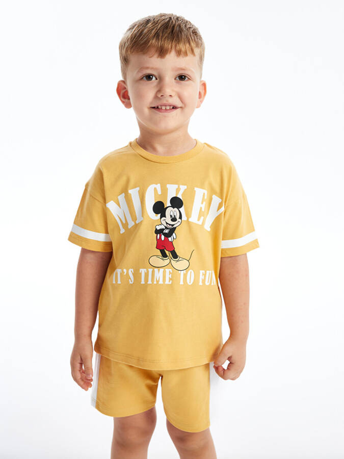 Mickey Mouse Printed Short Sleeve T-shirt and Shorts 2-Piece Set for Baby Boy - 19