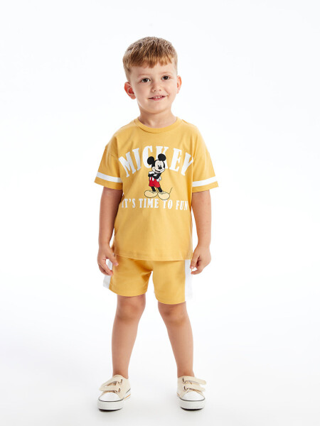 Mickey Mouse Printed Short Sleeve T-shirt and Shorts 2-Piece Set for Baby Boy - 20