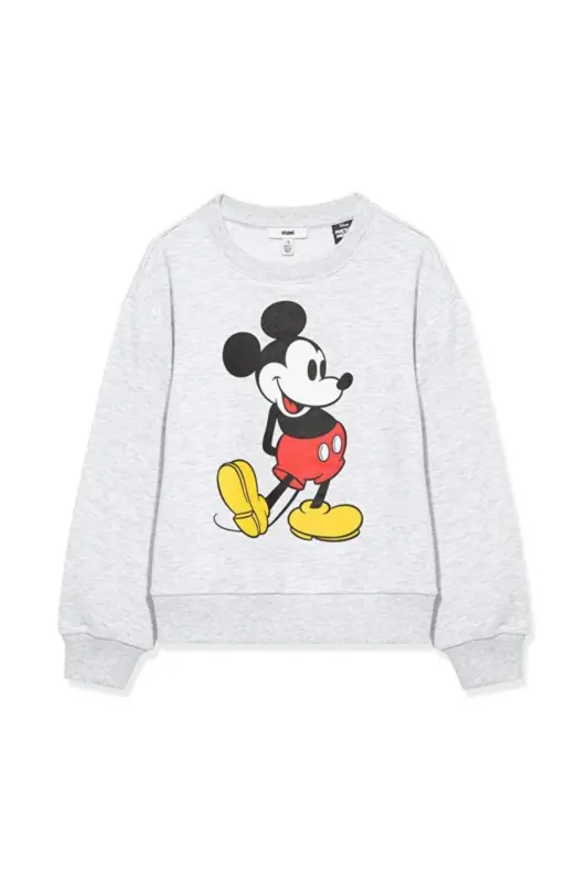 Mickey Mouse tasvirlangan kulrang sviter - 3