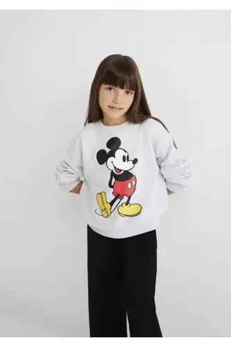 Mickey Mouse tasvirlangan kulrang sviter - 2