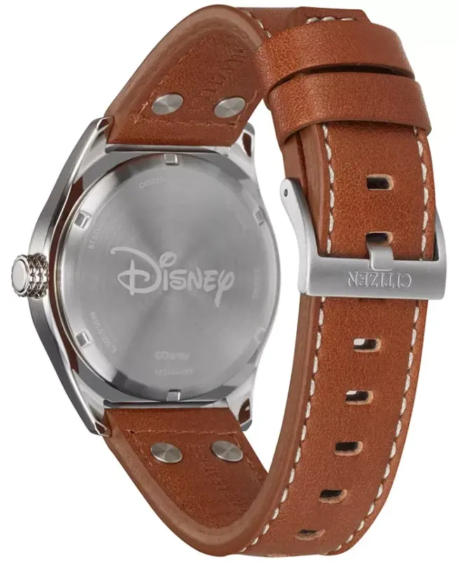 Mickey Aviator Brown Leather Strap Watch 40mm - Brown - 3