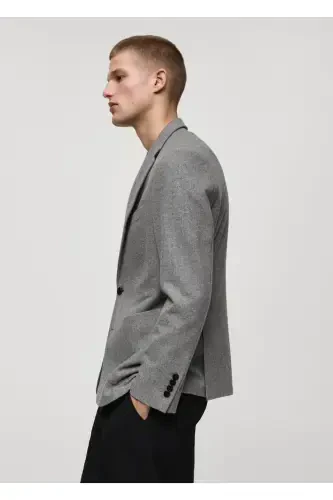 Micro houndstooth narrow fit wool blazer jacket - 6
