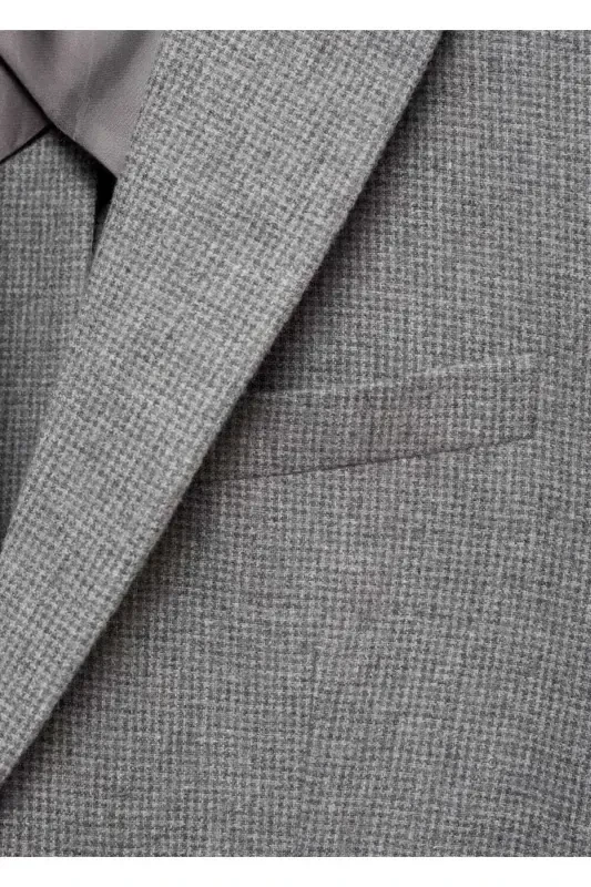 Micro houndstooth narrow fit wool blazer jacket - 7