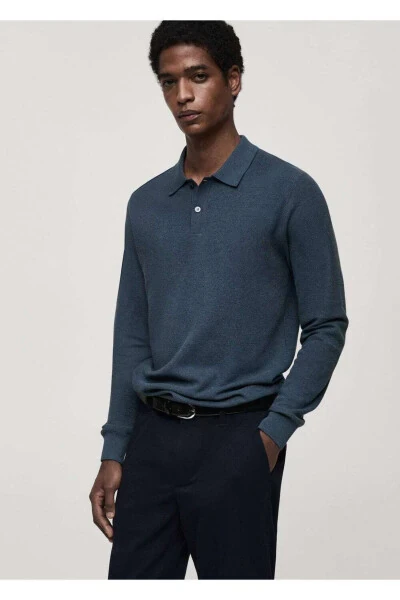 Micro-textured cotton pique polo shirt - MANGO MAN