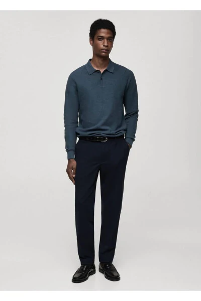 Micro-textured cotton pique polo shirt - MANGO MAN (1)