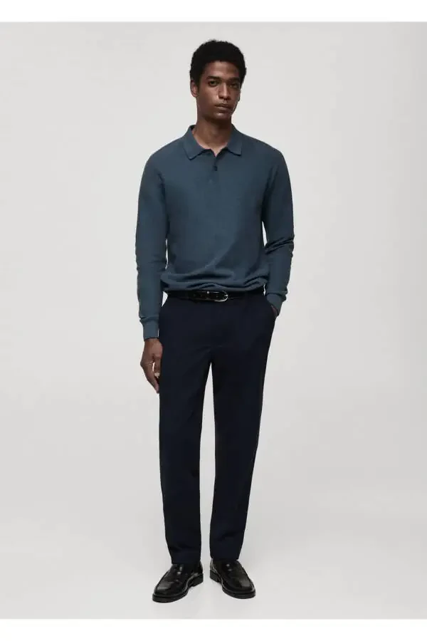 Micro-textured cotton pique polo shirt - 2