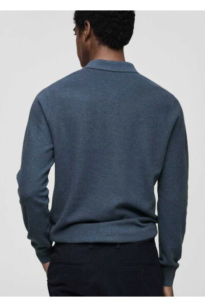 Micro-textured cotton pique polo shirt - 4